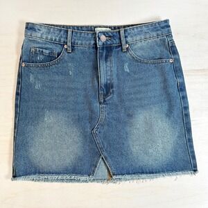 Thread‎ and Supply Denim Pencil Skirt S Medium Wash Sandblast